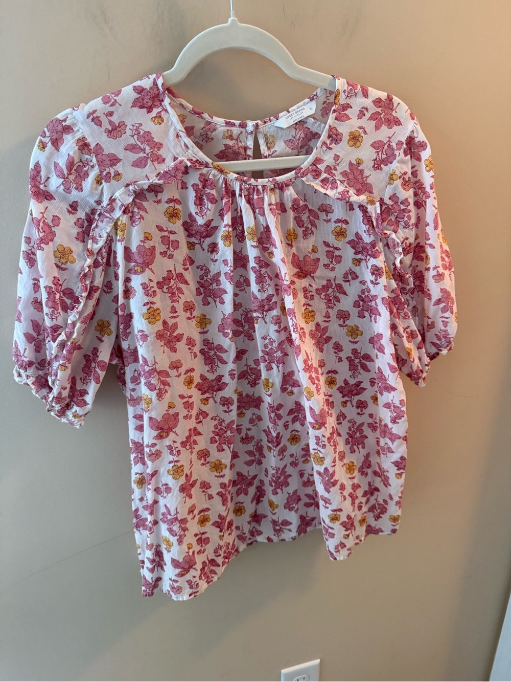 Lucky Brand floral Ruffle Blouse Size XL